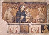 Pietro Lorenzetti Wall Art - Madonna with St Francis and St John the Evangelist
